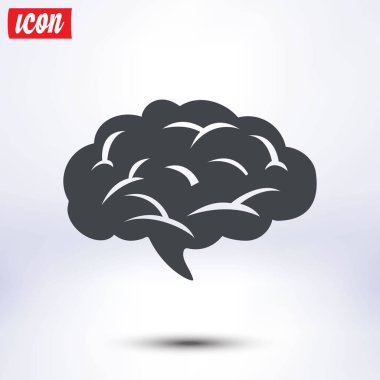 Beyin simgesi. İnsan akıllı akıllı zihin. Nöroloji sembolü.