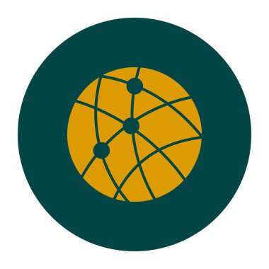 Küresel teknoloji veya sosyal ağ simge işareti simgesi.