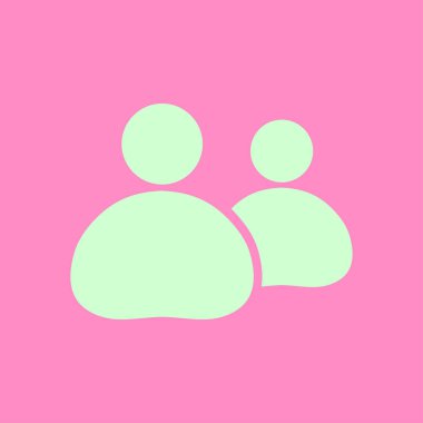 İnsanlar ya da sosyal işareti simgesi. Lider ve onun takipçisi.