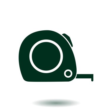  Mezura simgesi. Rulet inşaat sembolü. Boyutları ve ölçüleri. Bir kesim kartı oluşturma.