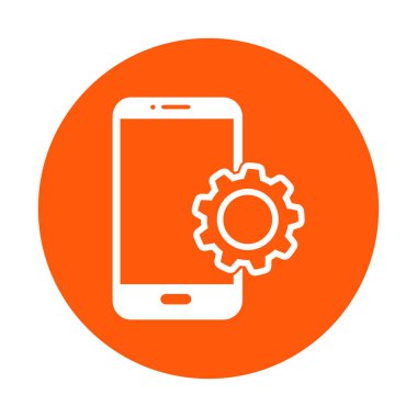 Akıllı telefon hizmetleri simgesi. Mobil kullanıcılar için destek.