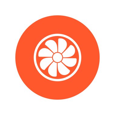 Egzoz fan simge. Vantilatör sembolü. Düz tasarım stili.