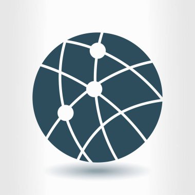 Küresel teknoloji veya sosyal ağ simge işareti simgesi.