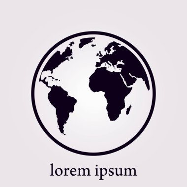 Küre simgesi. Dünya gezegeninde seyahat. Dünya çapında seyahat.