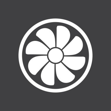 Egzoz fan simge. Vantilatör sembolü. Düz tasarım stili.