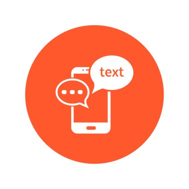 Mobil sohbet simgesi. Cep telefonu Web sohbet ve iletişim temsil eden.