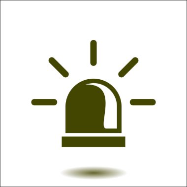 Polis tek simge. Alarm güç düğmesi. Polis seslenmek düğme.