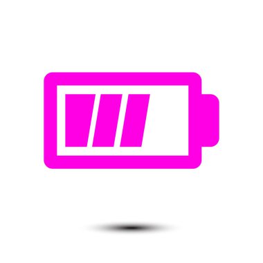 Pil şarj simge vektör. Düz tasarım stili.