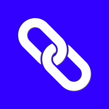 Bağlantı tek simge. Zincir bağlantı simgesi. Kaynağına bağlantı simgesi.