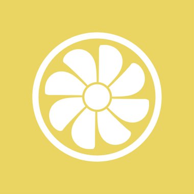 Egzoz fan simge. Vantilatör sembolü. Düz tasarım stili.