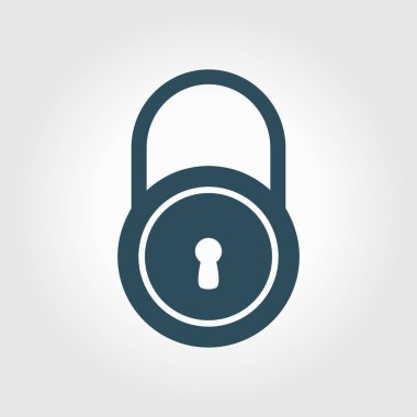 Kilit simgesi. Düz tasarım stili. Kullanıcı erişimi.