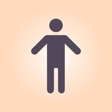 İnsan erkek işareti simgesi. Erkek tuvalet. Düz stil. Her iki biyolojik cinsiyetten temsil etmek için kullanılan bir piktogram cinsiyet semboldür.