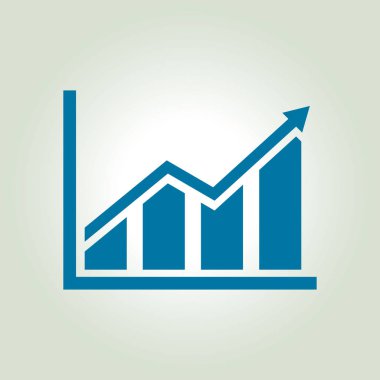 Infographic. Grafik simgesini. Büyüyen grafik erkek. Düz tasarım stili.