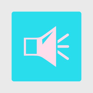 Hoparlör simgesi. Hoparlör ses işareti simgesi. Sembol ses. Düz tasarım stili. 