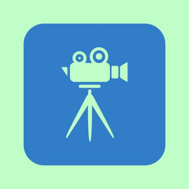 Sinema kamera simgesi. Düz tasarım stili. Vektör.