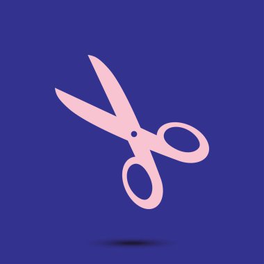 Makas simgesi. Mark burayı kes. Düz tasarım.