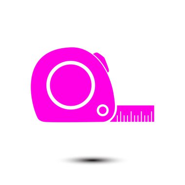 Mezura simgesi. Rulet inşaat sembolü. Boyutları ve ölçüleri. Bir kesim kartı oluşturma.