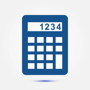 Hesap makinesi simge. Maliyet fiyatını hesaplamak. Düz tasarım stili. 