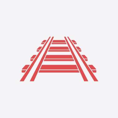 Demiryolu simgesi. İşareti tren. Parça yolu sembolü.  