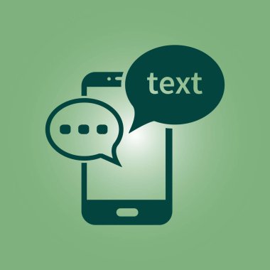 Mobil sohbet simgesi. Cep telefonu Web sohbet ve iletişim temsil eden.
