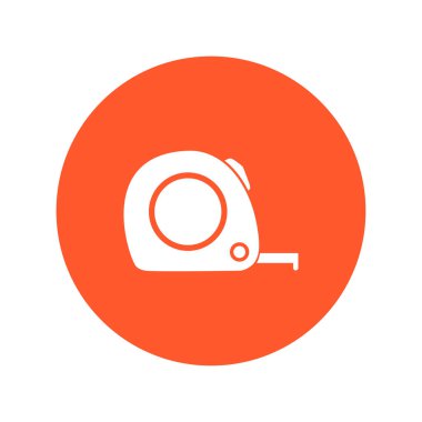  Mezura simgesi. Rulet inşaat sembolü. Boyutları ve ölçüleri. Bir kesim kartı oluşturma.