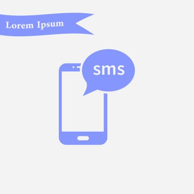 Akıllı telefon e-posta veya sms simgesi. Mobil posta işareti simgesi.