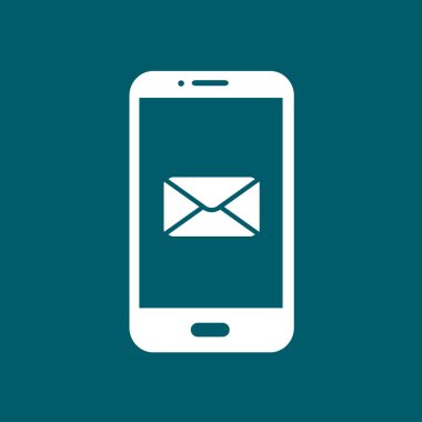 Akıllı telefon e-posta veya sms simgesi. Mobil posta işareti simgesi.