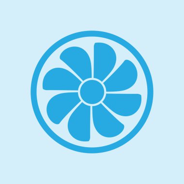 Egzoz fan simge. Vantilatör sembolü. Düz tasarım stili.