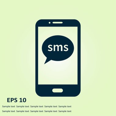 Akıllı telefon e-posta veya sms simgesi. Mobil posta işareti simgesi.