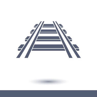 Demiryolu simgesi. İşareti tren. Parça yolu sembolü.  