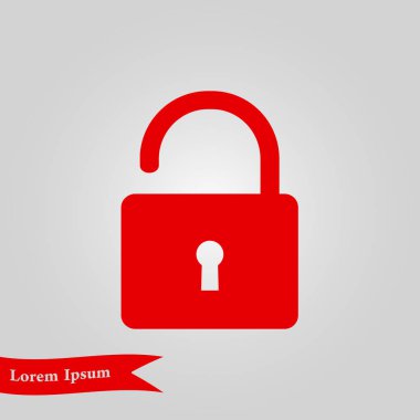 asma kilit, vektör çizim basit simgesi