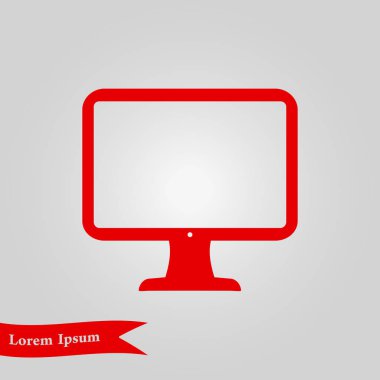 Bilgisayar ekran işareti simgesi. Düz tasarım stili.