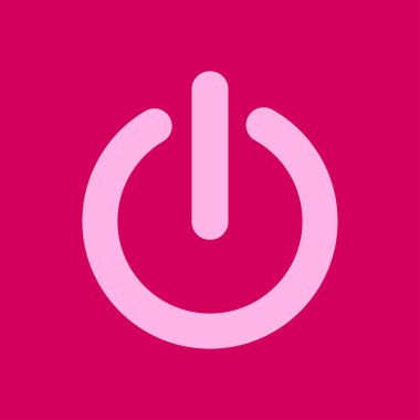 Güç işareti düz simgesi.