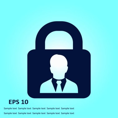 Kullanıcı oturum açma kimlik doğrulama simgesi. Düz tasarım stili.