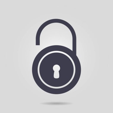 asma kilit, vektör çizim basit simgesi