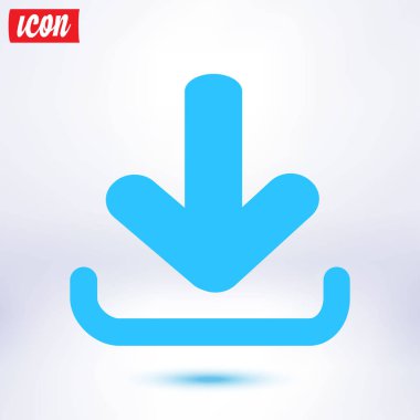 Simgesini indirin. Düğme yükleyin. Düz tasarım stili.