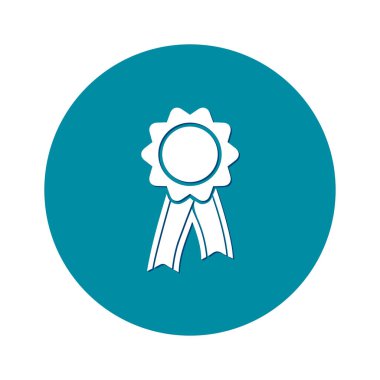  Kurdele simgesi ile rozet. Ödülü rozet şerit erkek ile.