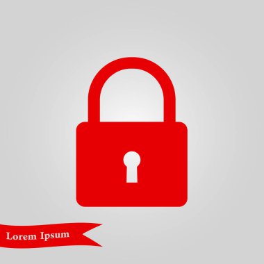 Kilit simgesi. Kullanıcı oturum açma kimlik doğrulama simgesi. Düz tasarım stili. 