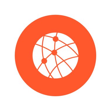 Küresel teknoloji veya sosyal ağ simge işareti simgesi.