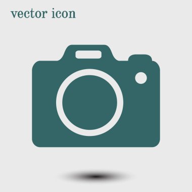 Fotoğraf kamera simgesi. DSLR kamera işareti simgesi. Dijital fotoğraf makinesi. Düz tasarım stili. 