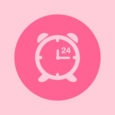 Saat Açık. Saat yüzü. Düz tasarım stili.