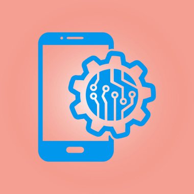 Akıllı telefon hizmetleri simgesi. Mobil kullanıcılar için destek.