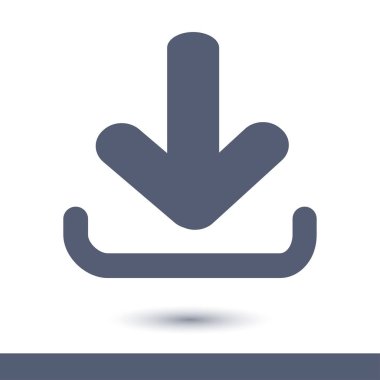 Simgesini indirin. Düğme yükleyin. Düz tasarım stili.