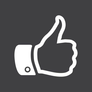 Simge gibi. El parmak tabela. Sembol başparmak. Düz tasarım stili. 