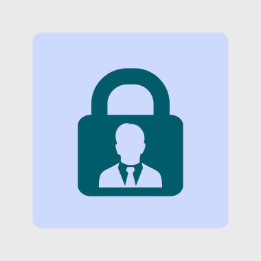 Kullanıcı oturum açma kimlik doğrulama simgesi. Düz tasarım stili.