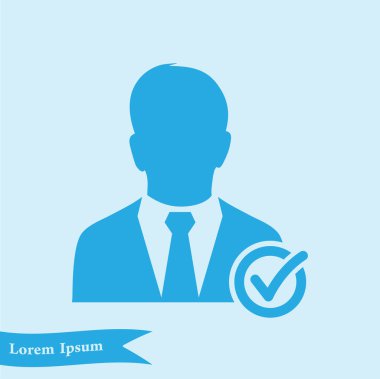 Kullanıcı işareti simgesi ekleyin. Arkadaş simgesi eklemek. Düz tasarım stili.