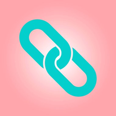 Bağlantı tek simge. Zincir bağlantı simgesi. Kaynağına bağlantı simgesi.