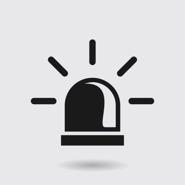 Polis tek simge. Alarm güç düğmesi. Polis seslenmek düğme.