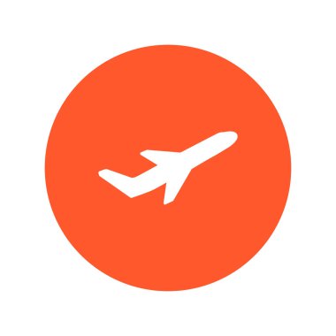 Uçak uçuş biletleri hava sinek seyahat kalkış siluet öğesi. Uçak sembolü. Seyahat etmek simge. Düz tasarım. 