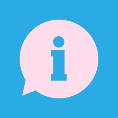 Bilgi: konuşma balonu sembolü. Düz tasarım stili